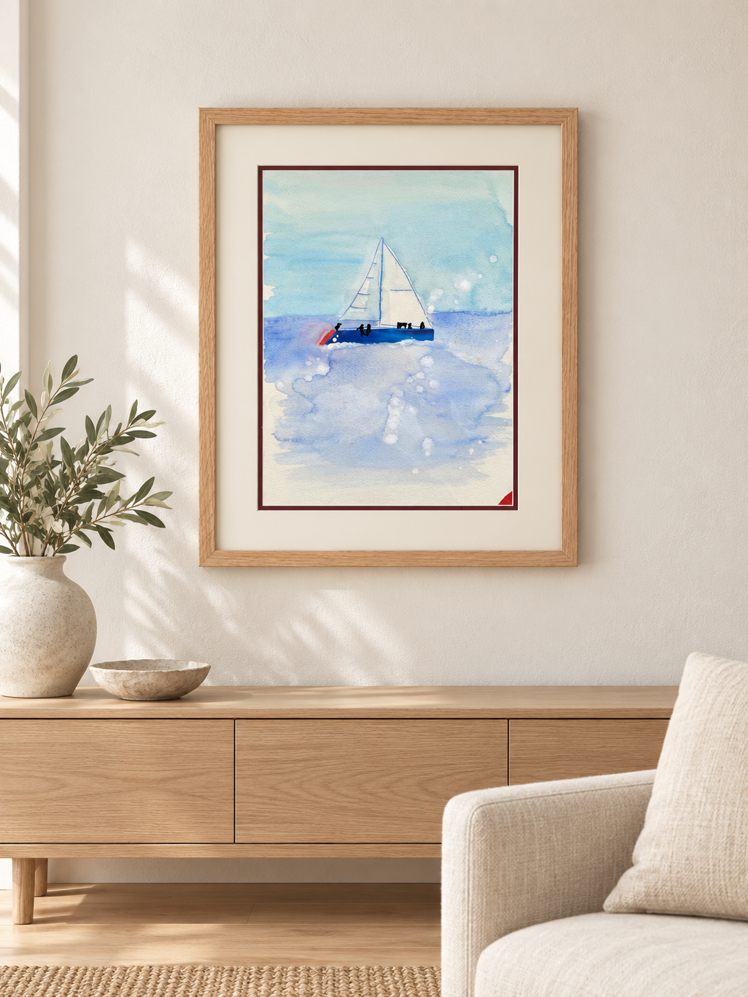 Mit dem Wind – Segeln in sanftem Blau
